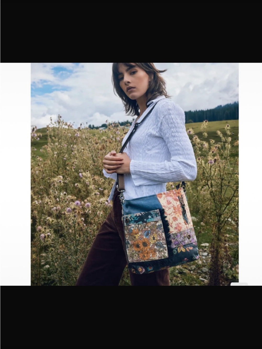 Floral Patchwork Crossbody Bag - Multicolor - Picture 5 of 7